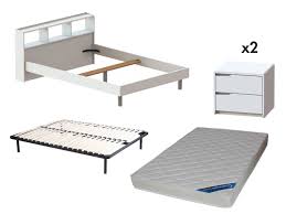 Visitez ebay pour une grande sélection de lit 140x190 blanc. Pack Chambre Lucile Lit 140 190cm Sommier Matelas 2 Chevets