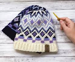 You will need a total of approximately 60 g of 4 ply (fingering) weight yarn, in. Crochet Fair Isle Hat Free Pattern Love Life Yarn