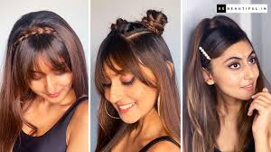 This angled bob style is very gorgeous and adds a wonderful look to your face. Hairstyles With Bangs Cute Hairstyles With Fringe For Long Hair Hair Tutorial Be Beautiful Youtube