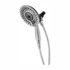 Delta In2ition Two In One 5 Spray 6 8 In Dual Wall Mount Fixed And Handheld Shower Head In Chrome 75583c The Home Depot Handheld Shower Head Shower Heads Hand Held Shower