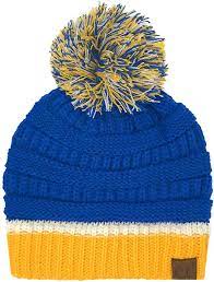 Amazon Com Cc Football Basketball Team Colors Pom Winter Chunky Stretchy Knit Beanie Hat Spanish Blue Orange Yellow In 2020 Knit Beanie Hat Knit Beanie Beanie Hats