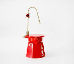 Vintage Italian Stove Top Milk Steamer Bialetti Red Coffee Machine Coffee Pot Coffee Cafe