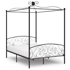 Conventional iron mattress frames are black. Canopy Bed Frame Black Metal 120x200 Cm