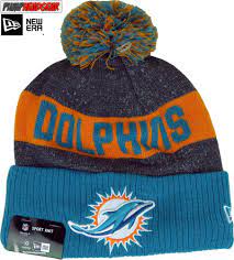 Miami Dolphins New Era Nfl Sideline Sport Knit Bobble Hat Bobble Hats Bobble Nfl