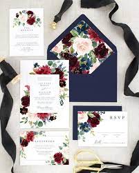 Printed Floral Wedding Invitation Set Fall Wedding Invites Etsy Fall Wedding Invitations Floral Wedding Invitations Wedding Invitation Sets