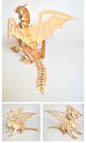 Big Ljubljana Dragon Wooden Puzzle Eco Friendly Toy Diy Kit Etsy In 2021 Wooden Puzzles Wood Craft Patterns Popsicle Crafts