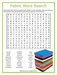 Fabric Word Search Puzzle Teaching Sewing Middle School Fun Family And Consumer Science