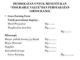 Untuk semua jenis asuransi, pihak tertanggung, biasanya akan menentukan nilai pertanggungan berdasarkan estimasi, dimana estimasi ini diperhitungkan. Asuransi Terhadap Kerugian Tidak Langsung Ppt Download