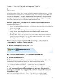 Contoh Kertas Kerja Perniagaan Terkini