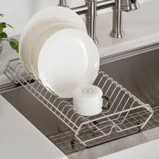 They are great for drying utensils such as pots, glasses, cups and plates… if you have limited counter space the best option is to consider buying an over the sink dish drainer. Kraus Workstation Kitchen Sink Dish Drying Rack In Stainless Steel Overstock 29569447