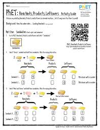Basic stoichiometry phet post lab answer key keywords: Phet Reactants Products And Leftovers Activity Guide Teaching Resources