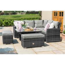 Maze Rattan Richmond Corner Dining Set Grey At Homebase Co Uk Corner Dining Set Maze Rattan Bench Set