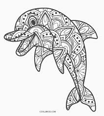 Vector linear coloring book about the inhabitants of the ocean. Free Printable Dolphin Coloring Pages For Kids