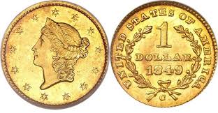 Liberty Head Gold 1 Us Coin Images Facts 1849 1854 Coins Gold And Silver Coins Rare Coins