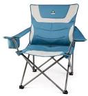 Lakeview Padded Lumbar Folding Camping Quad Chair w/ Cup Holder & Carry Bag, Assorted Woods