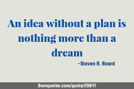An Idea Without A Plan Is Nothing More Than A Dream Ownquotes Com