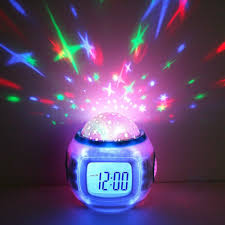 Ceu Estrela Do Quarto Do Bebe Criancas Night Light Projector Lamp Quarto Relogio Despertador Musica Alarm Clock Projection Alarm Clock Star Night Light