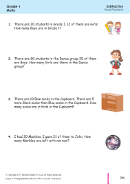 Word problems grade 1 12 carefully thought out questions based around the ccss 1.oa 1,2. Word Problems In Subtraction Worksheets Grade1to6 Com