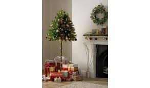 Www.pinterest.com numerous kinds of evergreen or also deciduous branches may be utilized in the same wreath, along with pinecones and also sprays of berries, and christmas ornaments including jingle bells. Buy Habitat 6ft Half Parasol Christmas Tree Green Christmas Trees Argos