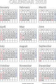 Please choose the template you want to download. Calendar For Year 2018 Canada Free Printable Pdf