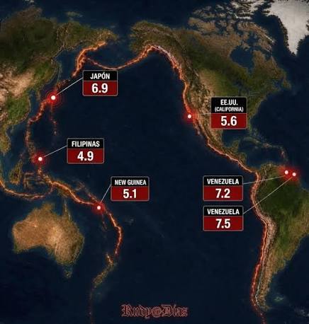 Una inusual seguidilla de terremotos en menos de 24 horas encendió las alertas sísmicas a nivel mundial, con registros en China, Estados Unidos, Perú, Venezuela y Japón. El evento más fuerte se