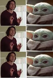 Frozen 2 debuts friday night. Baby Yoda Looking Up Meme Template