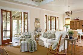 The elegant bike shelf keeps wheels up and out of the way while turning the bicycle into a decorative wall hanging. 100 Comfy Cottage Rooms Southern Living