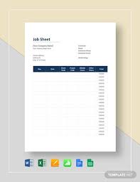 Free 10 Sample Job Sheet Templates In Pdf Ms Word