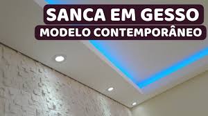 Dos modelos mais populares, o rodateto de gesso é o principal, já que é vendido em diferentes desenhos e pode ser facilmente instalado em todos os cantos entre teto e parede. Sanca Em Gesso Modelo Contemporaneo Youtube