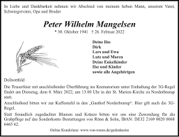 Peter Wilhelm Mangelsen *30. Oktober 1941