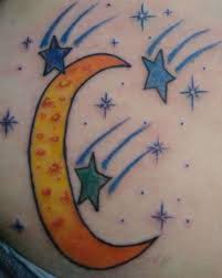 Huge blackwork style tattoo of a sun and moon on the left thigh. Moon Tattoos And Meanings Beautiful Moon Tattoos Designs And Ideas Hubpages