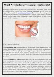 Book online in just a few clicks: What Are Restorative Dental Treatments