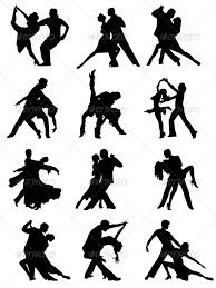 Black And White Dancer Silhouette Painting Set Of Silhouettes Of Dancing Couple People Characters Dancing Drawings Dance Silhouette Dance Tattoo
