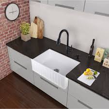 No additional features spout swivel type. Vigo All In One 30 Matte Stone Farmhouse Kitchen Sink And Graham Matte Black Faucet Set Walmart Com Walmart Com