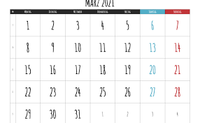 Mit einem konto bei kalender.com lassen sich eigene termine und geburtstage integrieren. Monatskalender Marz 2021 Zum Ausdrucken Kostenlos Cute766