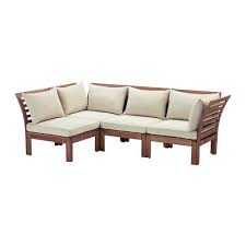 Applaro Modular Corner Sofa 3 Seat Outdoor Brown Stained Hallo Black Black 56 1 4 87 3 4x31 1 2x30 3 4 Ikea Outdoor Outdoor Sofa Ikea Garden Furniture