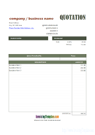 General Quote Template For Excel Quotation Sample Quote Template Quotation Format