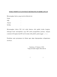 Tandai sebagai konten tidak pantas. Surat Pernyataan Kehilangan Do Docx