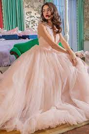 Those gently tickled by pink will enjoy a wedding dress that's just touched by the hue. Wtoo By Watters Chrysa Gown Pink Wedding Gowns Bhldn Wedding Dress Bhldn Wedding Gowns