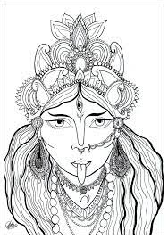 Let this app guides you when you start to the land of fairies and ready to color it. Goddess Kali India Adult Coloring Pages