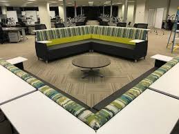 Kroger Atrium Building Cincinnati Oh Fringe Lounge And Table In A Lounge Open Area Collaboration Space Nationaloffic Collaboration Space Home Decor Home