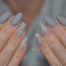Coffin or ballerina nails are long. 35 Grey Nails Ideas To Fall In Love With Naildesignsjournal