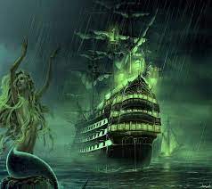 The pirate ghost ship painting. Pin On Pirate Ships On The Water