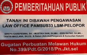 Plang/papan nama sekolah, kantor, instansi, dll. Pemilik Tanah Sering Diganggu Kuasa Hukum Pasang Plank Berita Inter Nusa