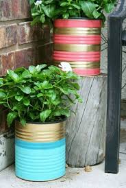 Coole Sachen Basteln Blumentoepfe Gruene Pflanzen Holz Garten Diy Dosen Verzieren Bemalte Blechdosen Basteln Mit Blechdosen Diy Deko Ideen