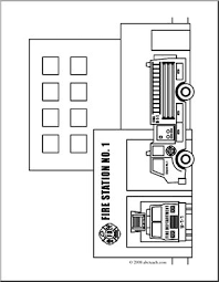 How to draw and color transformers optimus prime trailer truck | learn colors. Clip Art Buildings Fire Station Coloring Page I Abcteach Com Abcteach