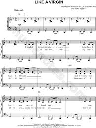 Madonna Like A Virgin Sheet Music Easy Piano In F Major Download Print Sheet Music Digital Sheet Music Easy Piano
