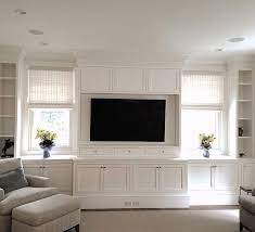 Builtins With Windows But No Fireplace Ferris Custom Built In Shelves Living Room Living Room Built Ins Living Room With Fireplace
