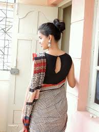 Black And White Striped Saree Blouse Kalamkari Saree Paired With Black Boat Neck Blouse Kalamkari Oxidizedjumka Love Blouses Wr Trendy Blouse Designs Blouse Design Models Blouse Neck Designs