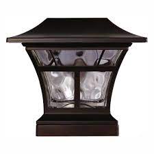 Othway super easy installation solar post cap lights with wall mount decorative deck lighting. Hampton Bay Solar Powered Outdoor Mediterranean Bronze Integrated Led 3000k Warm White Landscape Post Cap Light 84044 The Home Depot